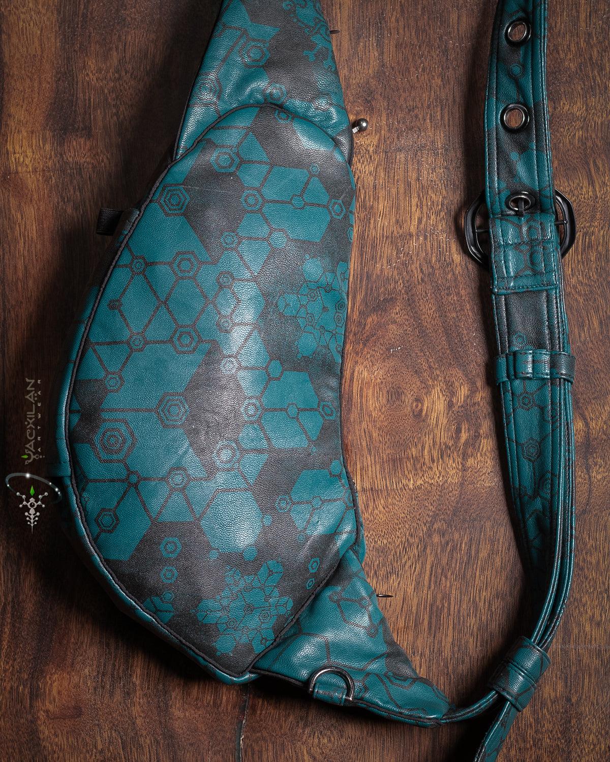 Botta Bag / Fake Leather All Over Print - Teal SHAMANKA - Yacxilan Artwear