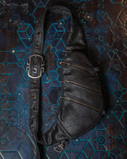 Botta Bag / Fake Leather Rider -BLACK Hook - Yacxilan Artwear