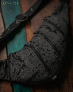 Botta Bag / Cotton Printed Buckle - Black MAYAN CODEX