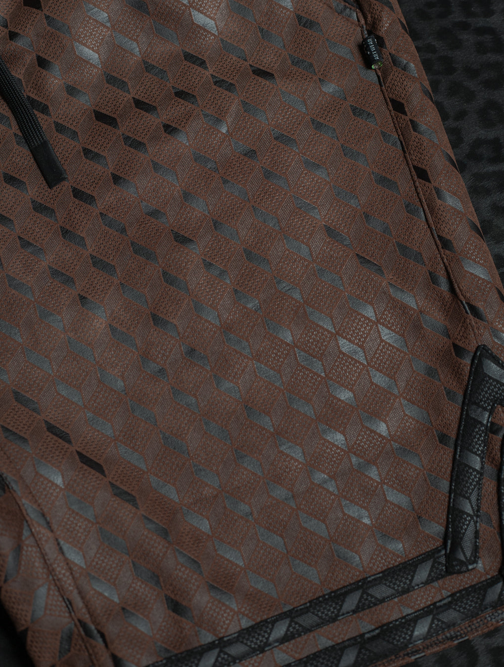 Boxing Shorts Black Mountains / Fake Leather - Brown CUBICZ