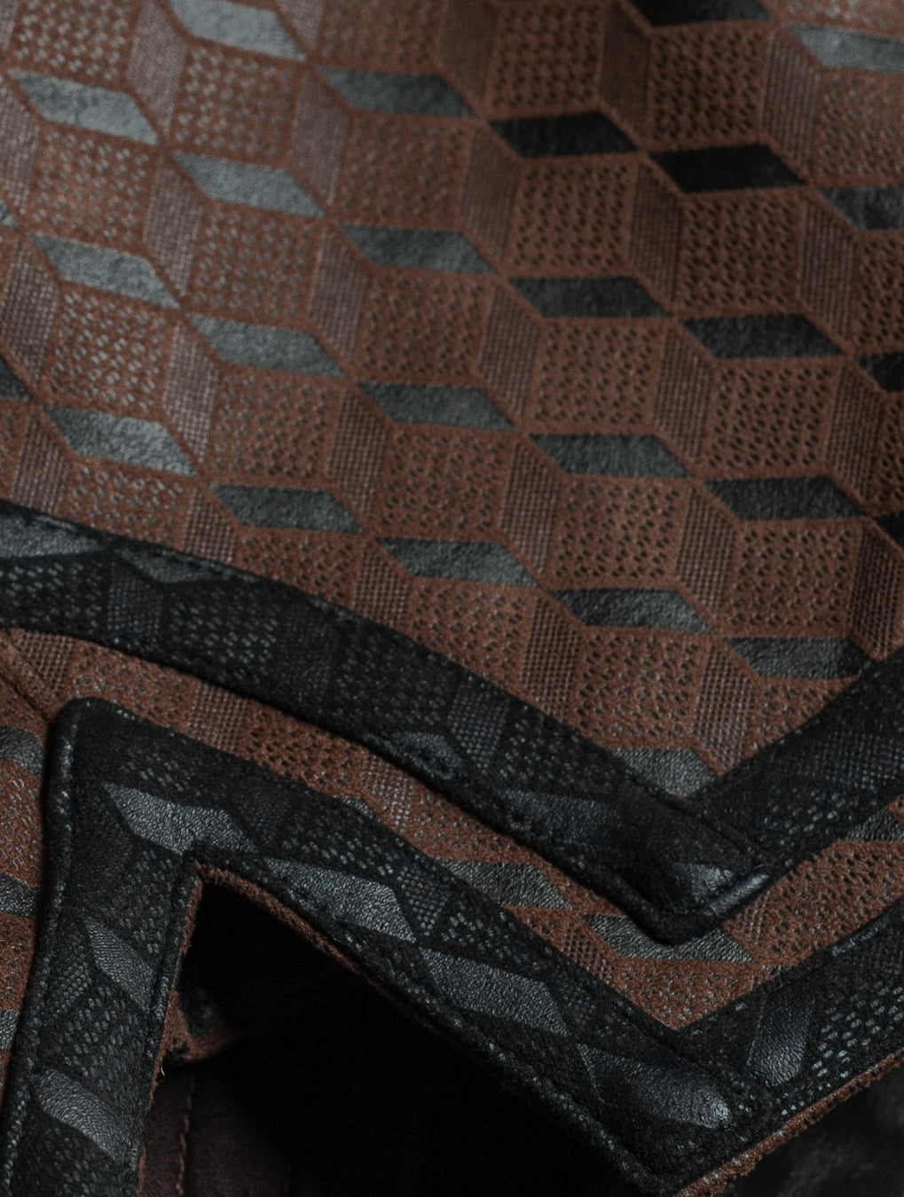 Boxing Shorts Black Mountains / Fake Leather - Brown CUBICZ