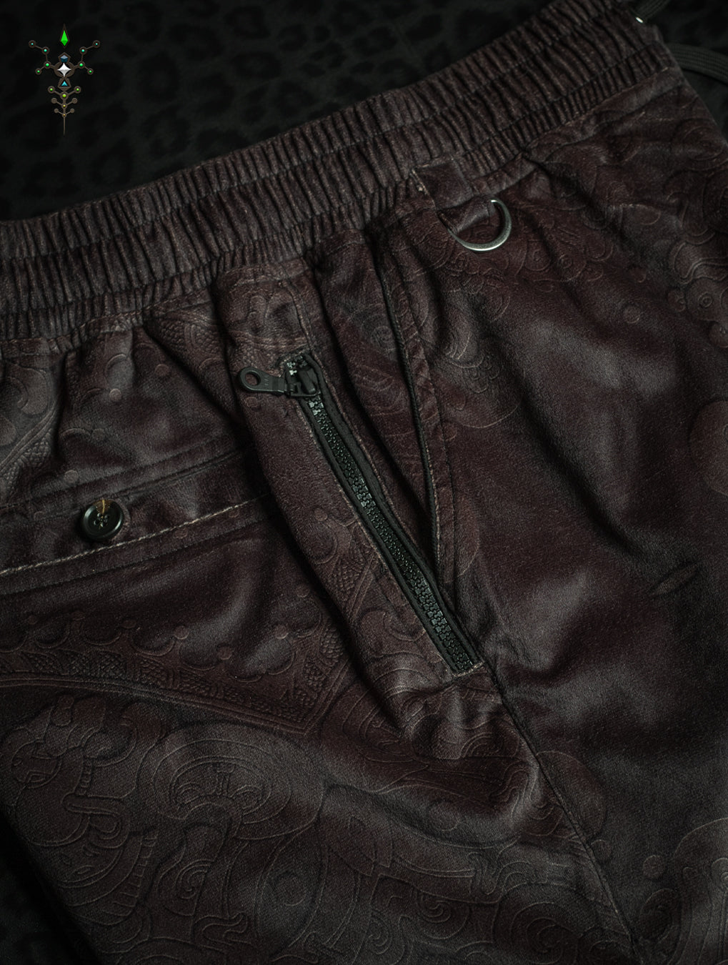 Boxing Shorts Black Mountains / Velvet Fawn - MAYAN CODEX