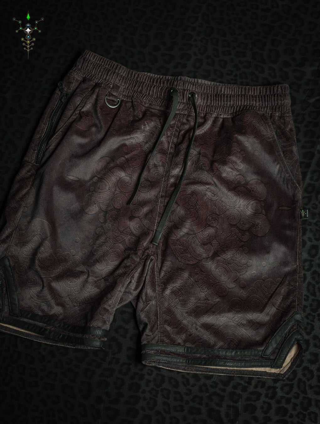 Boxing Shorts Black Mountains / Velvet Fawn - MAYAN CODEX