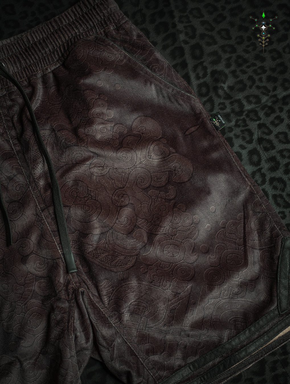 Boxing Shorts Black Mountains / Velvet Fawn - MAYAN CODEX