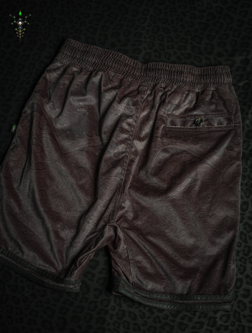 Boxing Shorts Black Mountains / Velvet Fawn - MAYAN CODEX