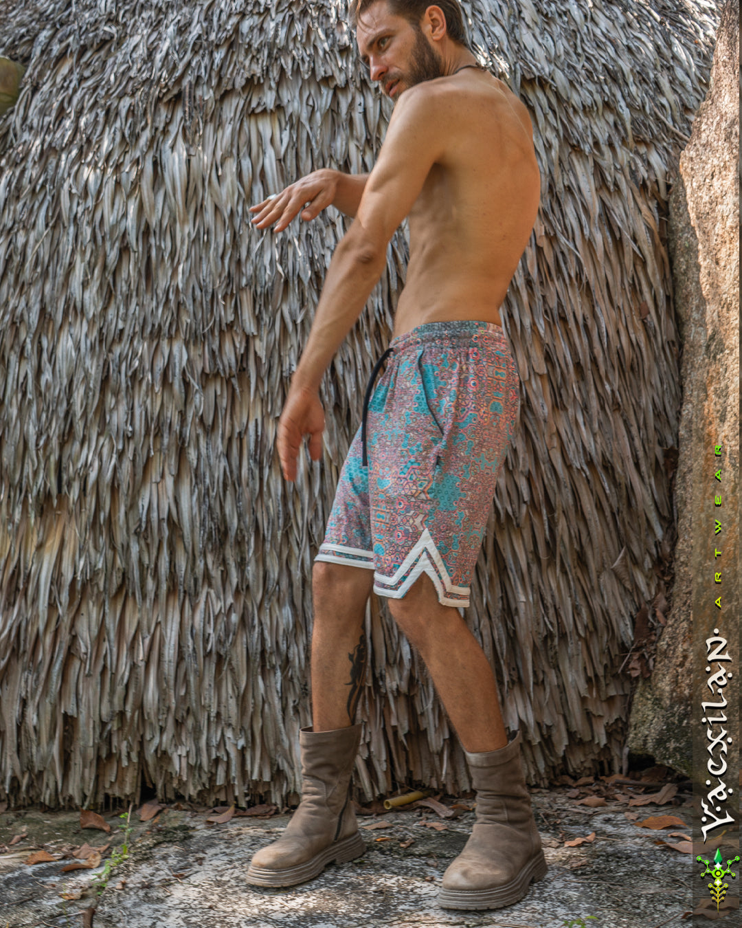 Bossking Shorts White Mountains / Stretchy Swede Vintage - ATLANTHEON White ARAKIS