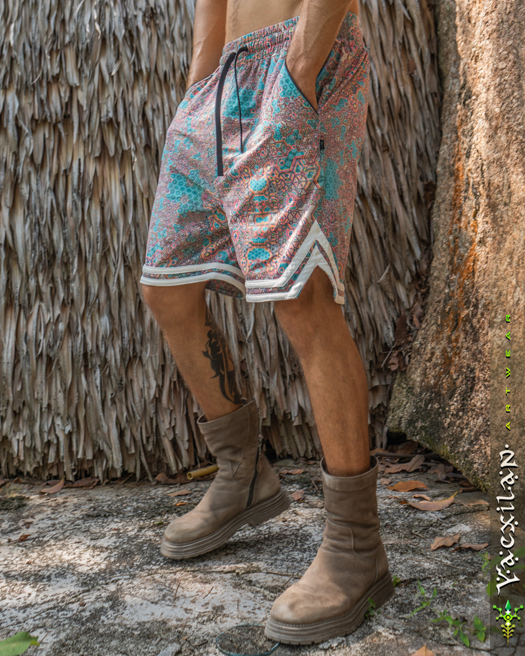 Bossking Shorts White Mountains / Stretchy Swede Vintage - ATLANTHEON White ARAKIS