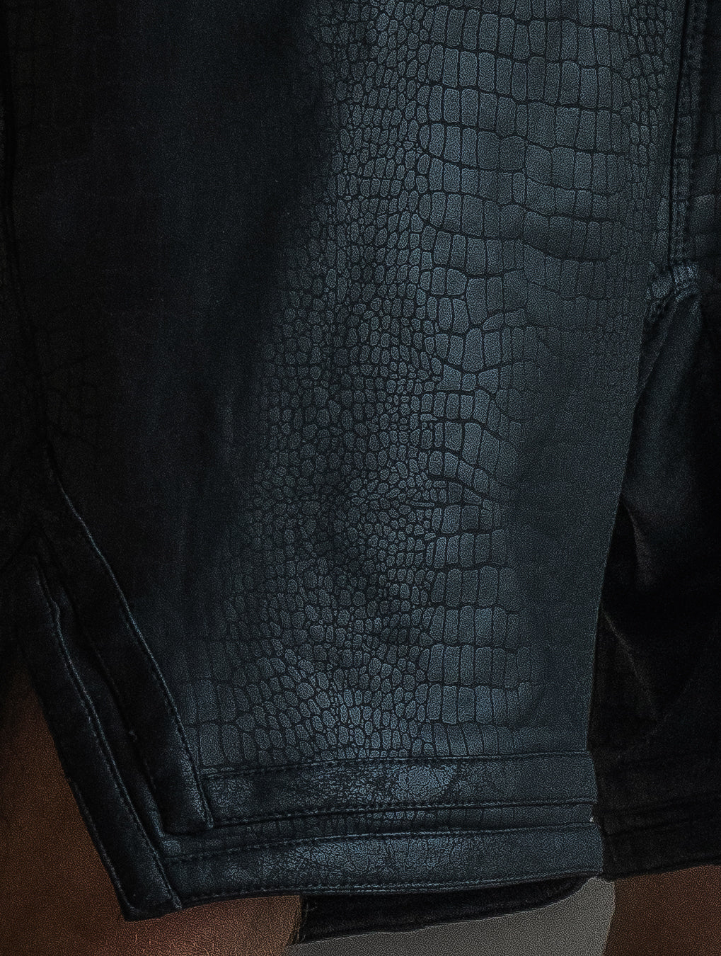 Boxing Short Black Mountain / Fake Leather Licra - MAMBA