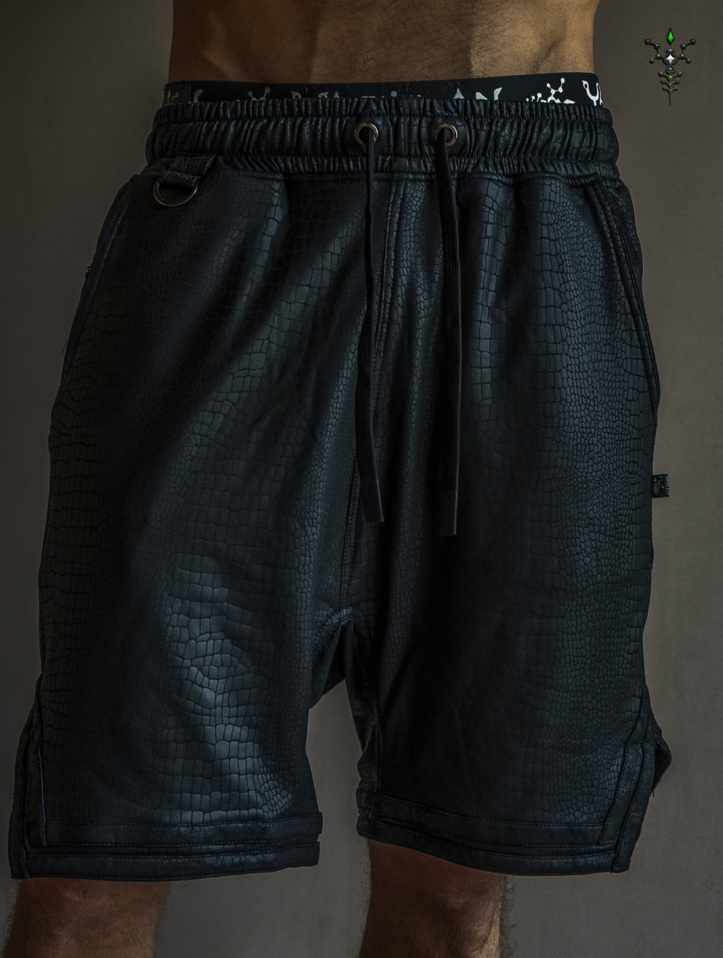 Boxing Short Black Mountain / Fake Leather Licra - MAMBA