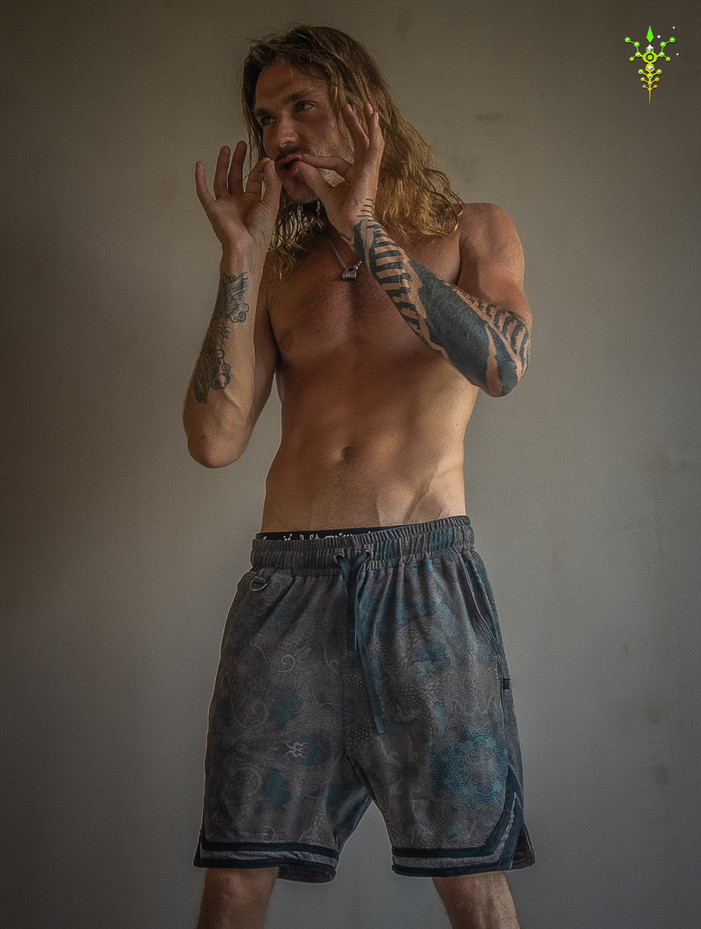 Boxing Short Black Mountain / Stretchy Swede Vintage - DRAGON CHASERS