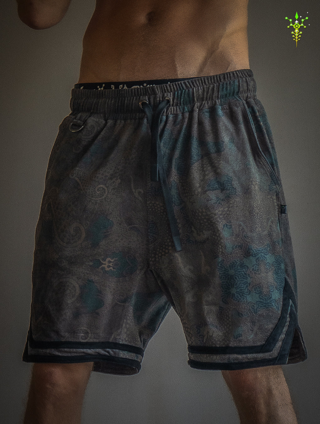 Boxing Short Black Mountain / Stretchy Swede Vintage - DRAGON CHASERS