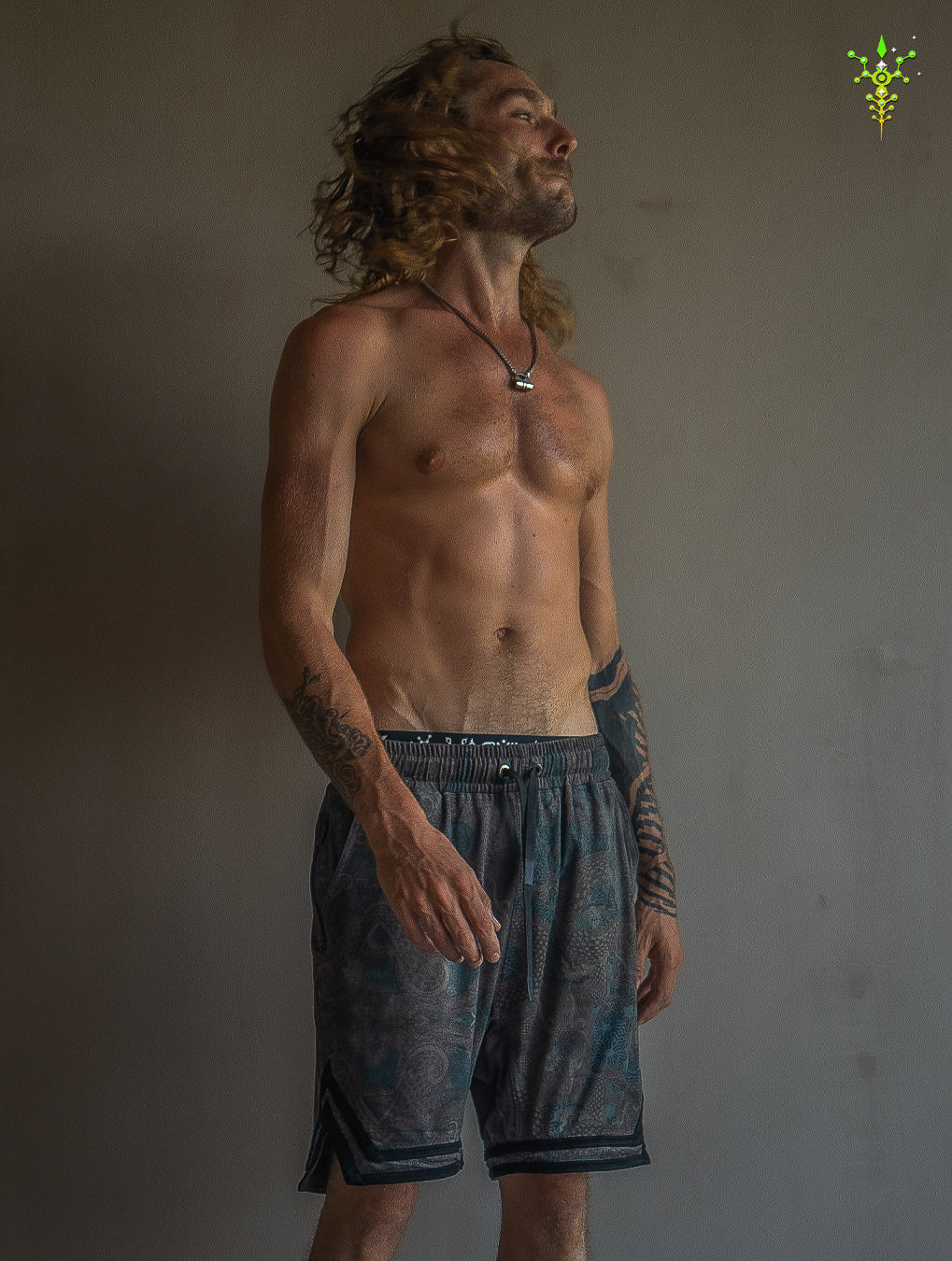 Boxing Short Black Mountain / Stretchy Swede Vintage - DRAGON CHASERS