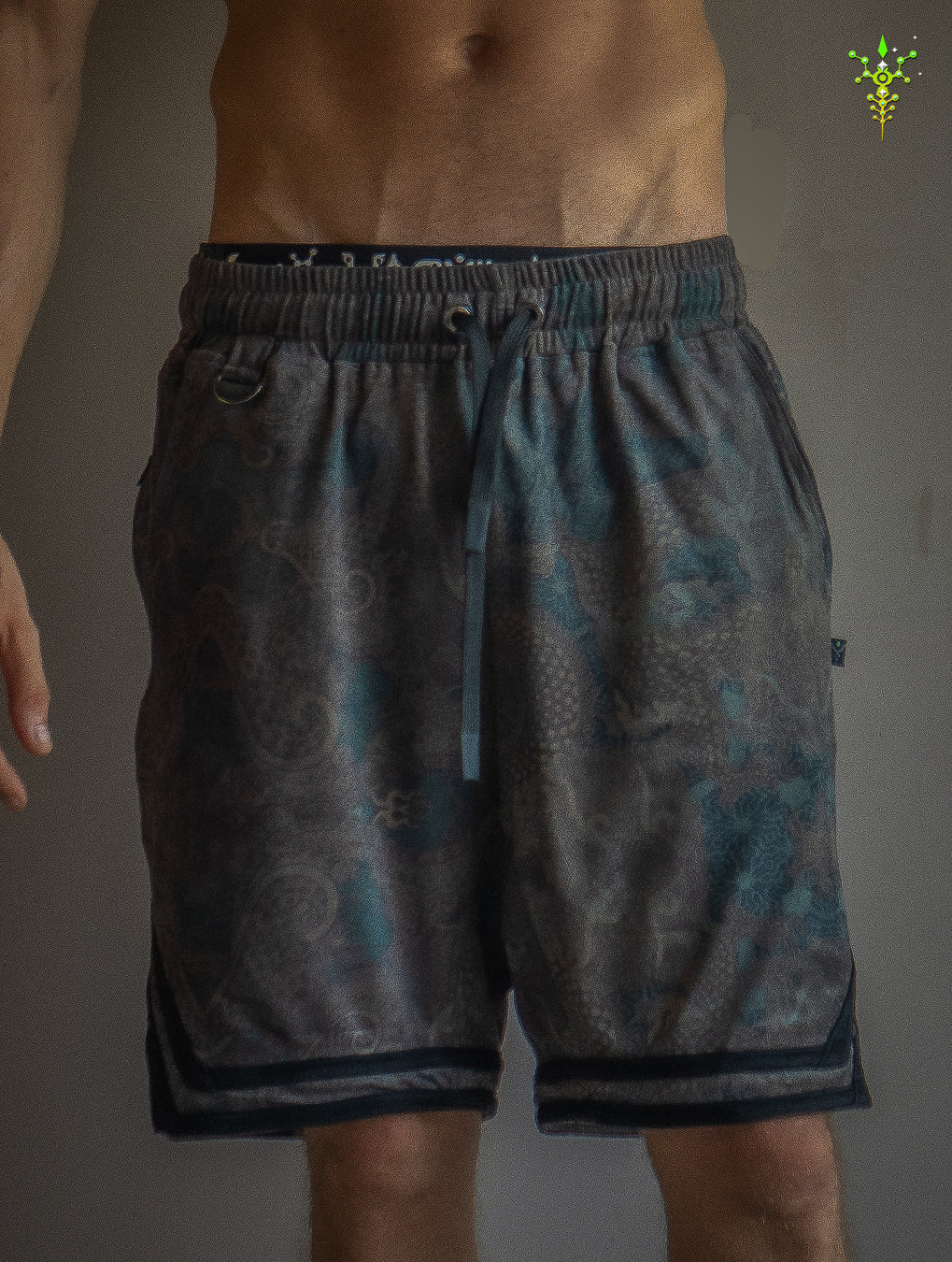 Boxing Short Black Mountain / Stretchy Swede Vintage - DRAGON CHASERS