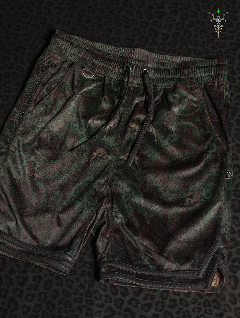 Boxing Short Black Mountains / Velvet Fawn - MOSS DRAGONS