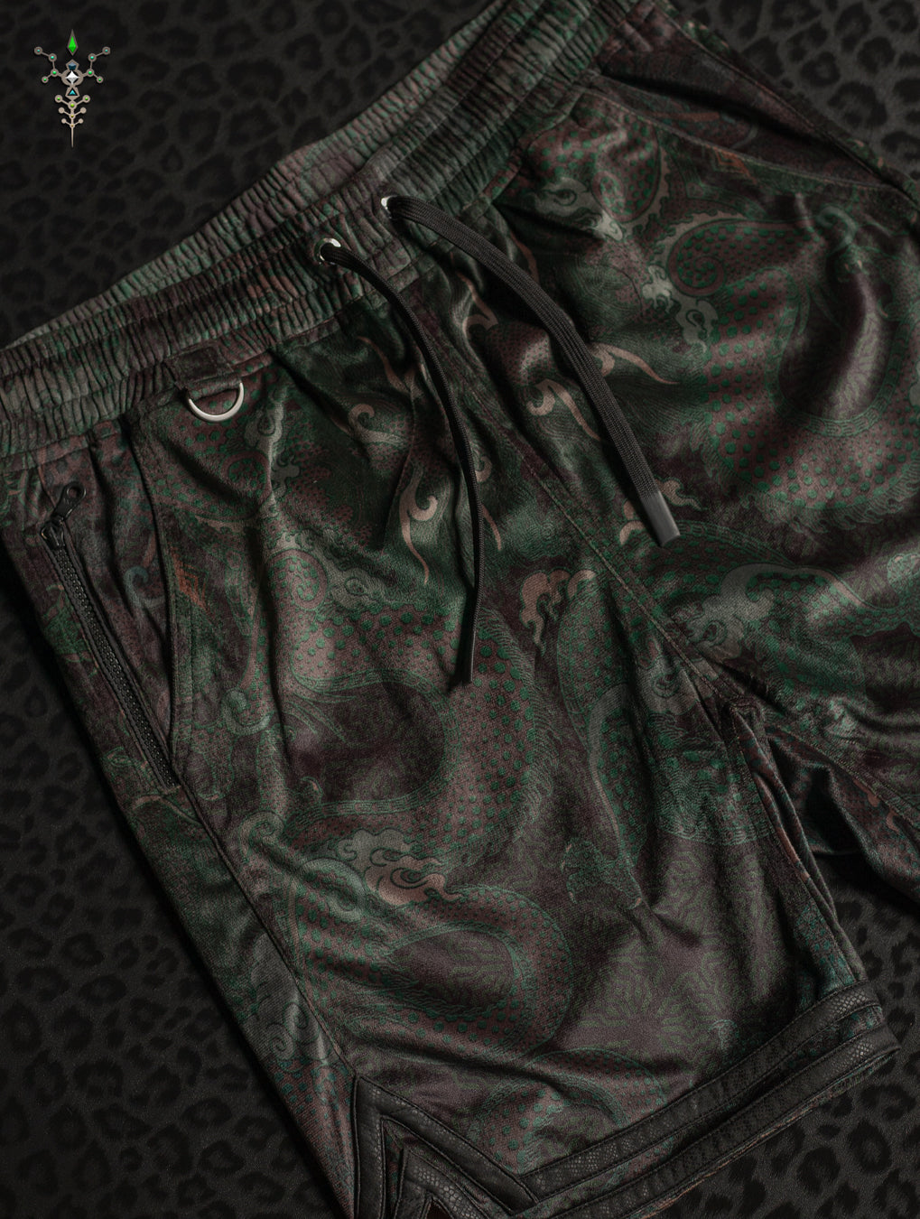 Boxing Short Black Mountains / Velvet Fawn - MOSS DRAGONS