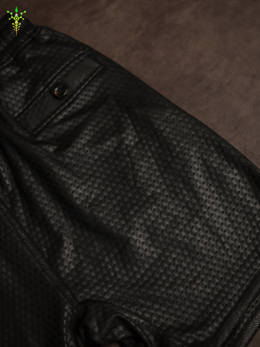 Boxing Short Black Mountain / Fake Leather Licra - CUBIX