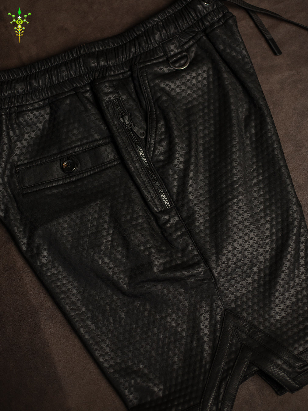 Boxing Short Black Mountain / Fake Leather Licra - CUBIX