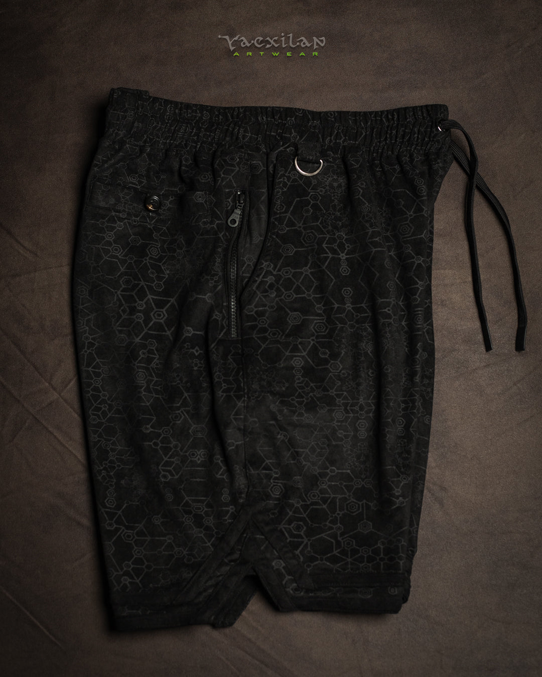 Shorts Boxing Black Mountains / Stretchy Swede Vintage - BLAK SHAMANKA