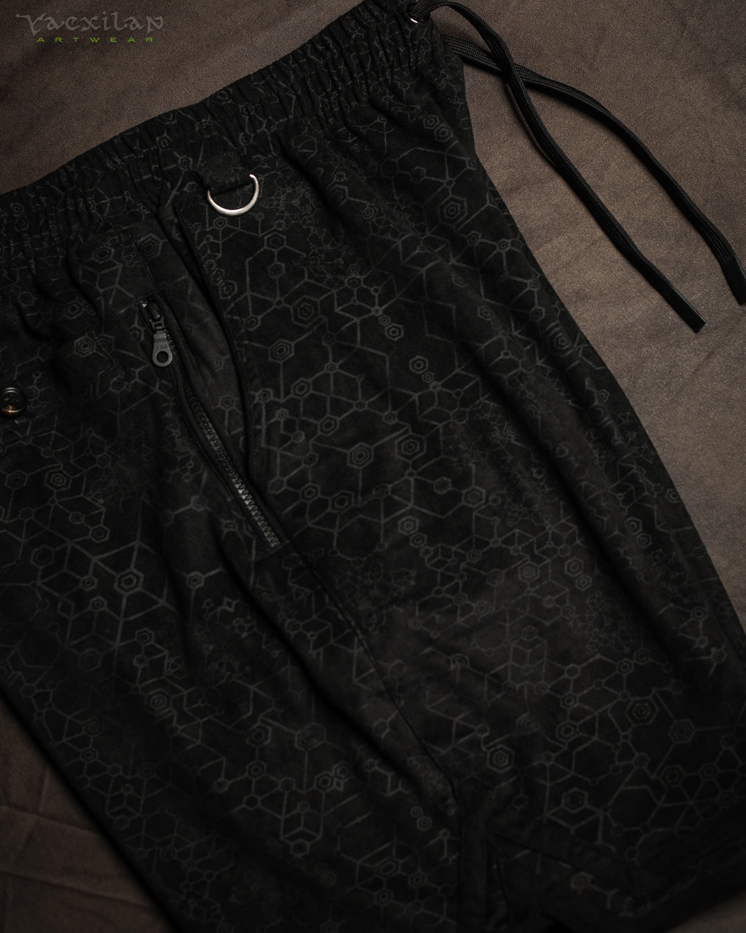 Shorts Boxing Black Mountains / Stretchy Swede Vintage - BLAK SHAMANKA