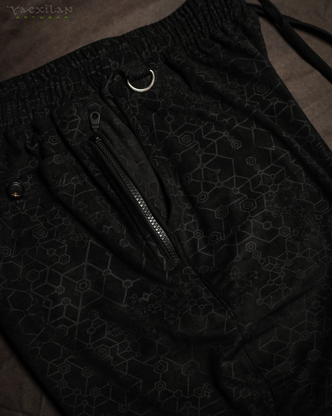 Shorts Boxing Black Mountains / Stretchy Swede Vintage - BLAK SHAMANKA