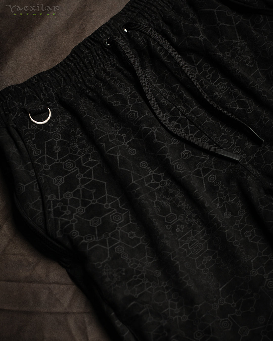 Shorts Boxing Black Mountains / Stretchy Swede Vintage - BLAK SHAMANKA