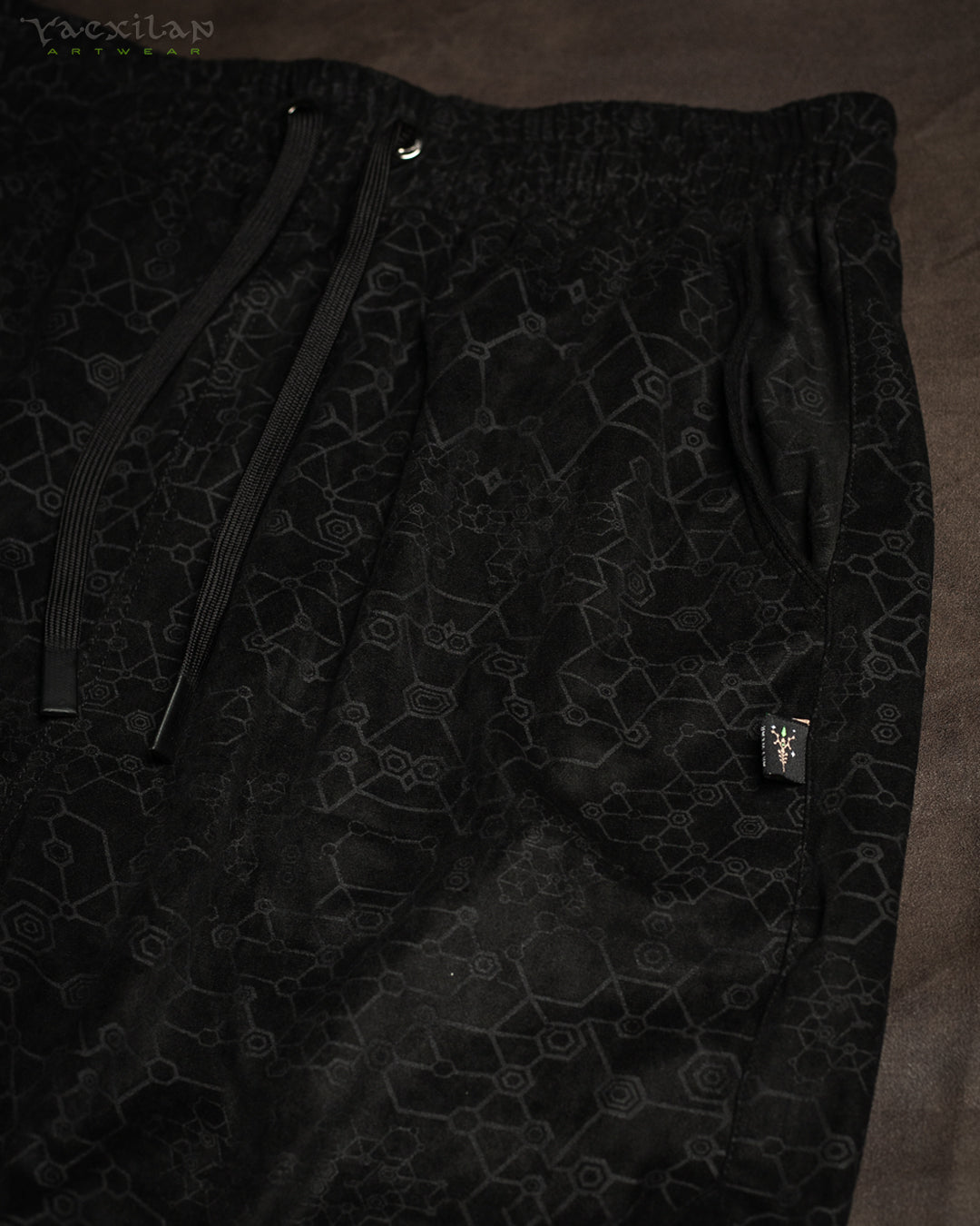 Shorts Boxing Black Mountains / Stretchy Swede Vintage - BLAK SHAMANKA