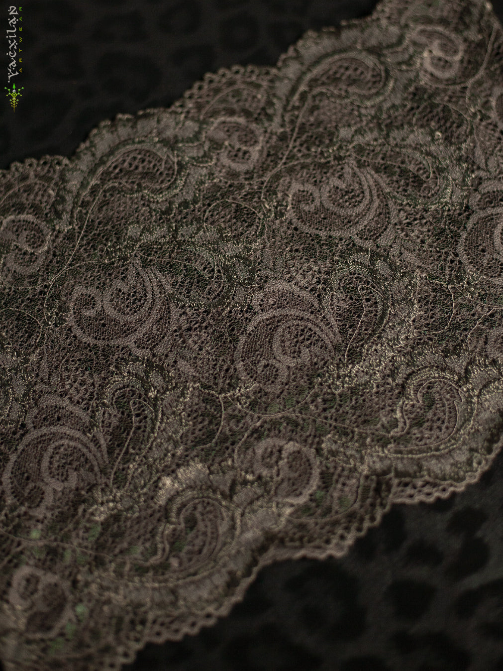 Woman Crop Top / Braband Elastic Lace - GREY FOWER