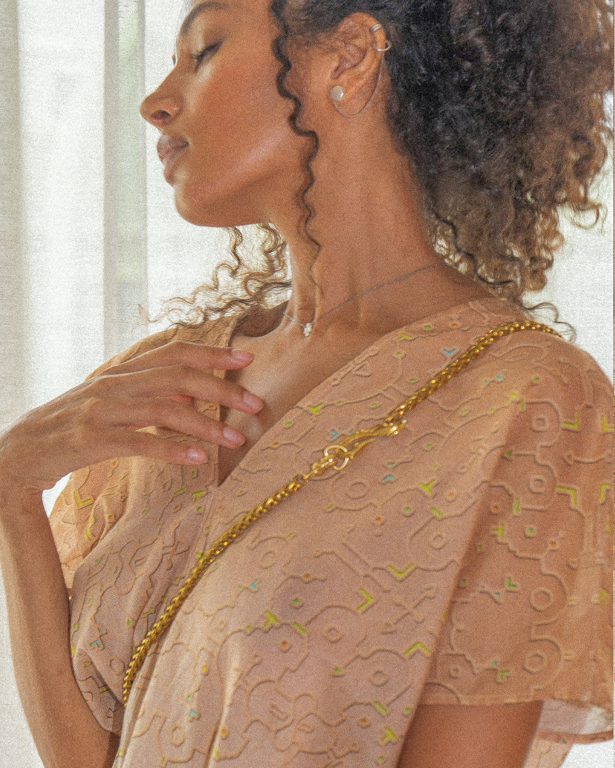 Caftan Woman / Organic Bio Farms Thin Voile - REBIRTH OF IKARO Whitesand