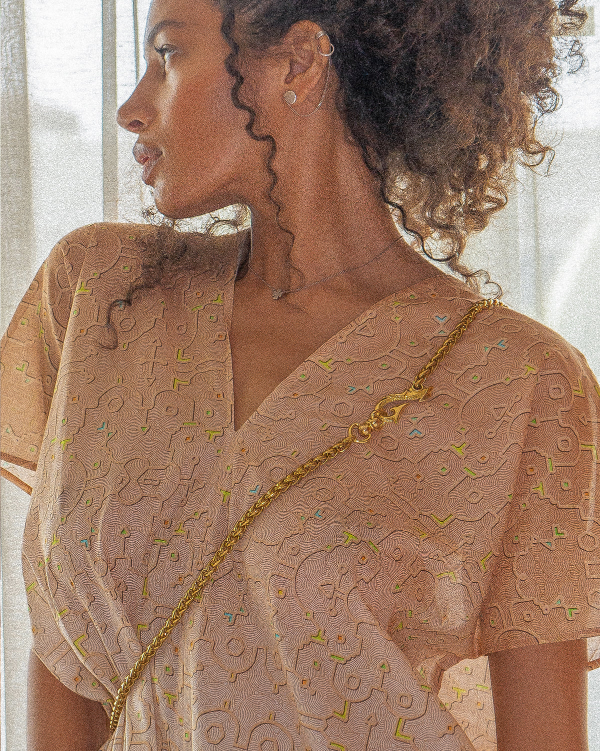 Caftan Woman / Organic Bio Farms Thin Voile - REBIRTH OF IKARO Whitesand