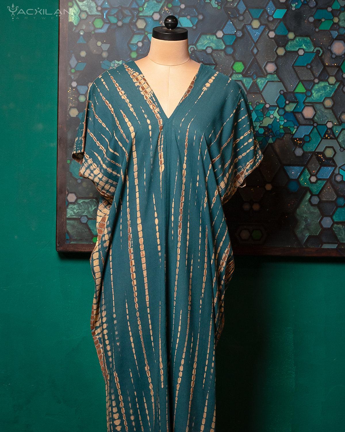 Caftan Woman / TIEDYE Rayon - Cobalt Blu - Yacxilan Artwear