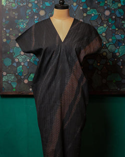 Caftan Woman / Tyedye Cotton Jaquard - BLACK SNAKE - Yacxilan Artwear