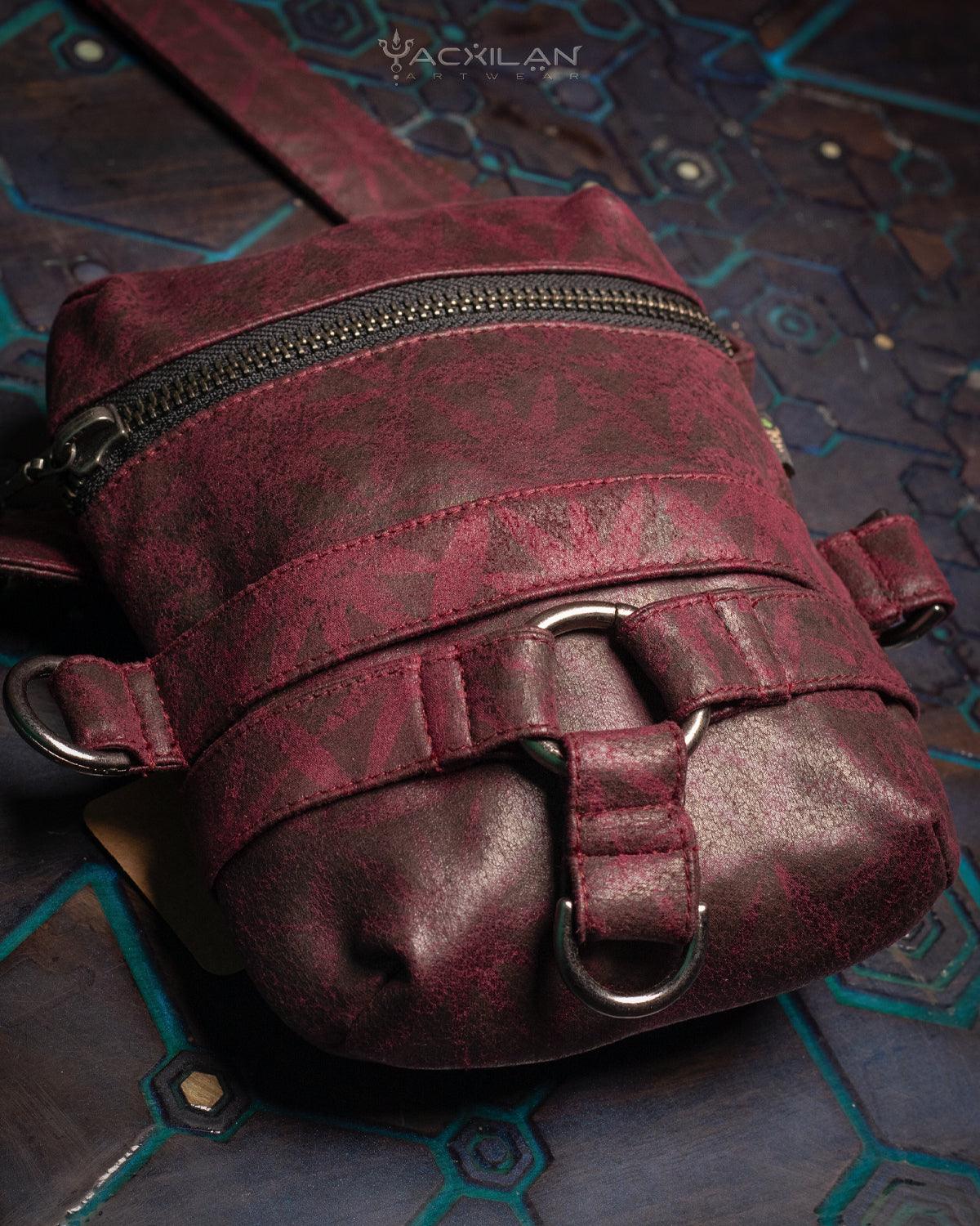 Chotta Bag / Fake Leather - RED WINE SUNSHINE - Yacxilan Artwear