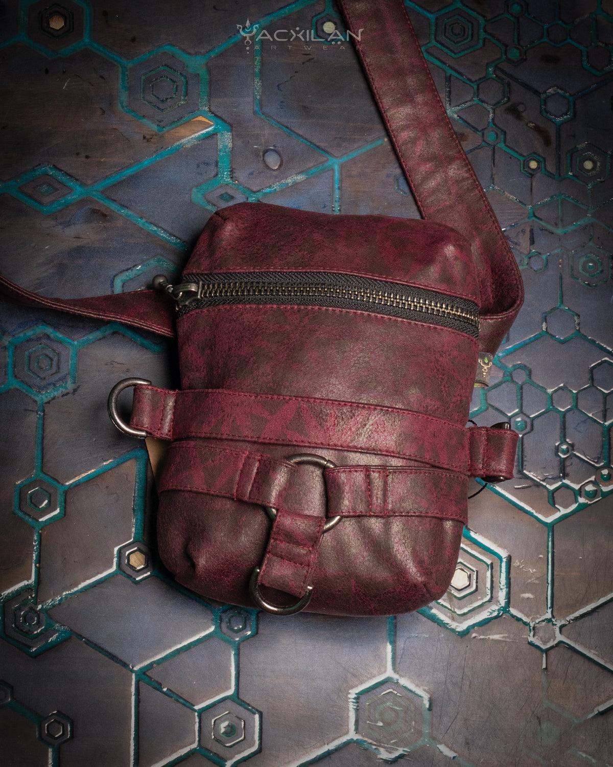 Chotta Bag / Fake Leather - RED WINE SUNSHINE - Yacxilan Artwear