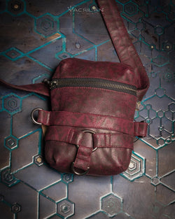 Chotta Bag / Fake Leather - RED WINE SUNSHINE - Yacxilan Artwear