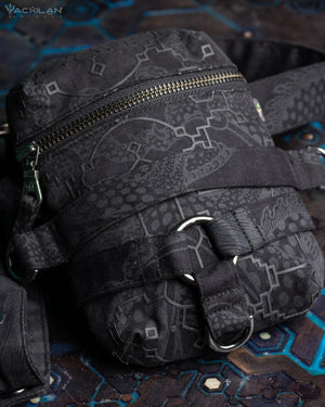 Chotta Bag / Cotton Printed - BLACK IKARO - Yacxilan Artwear