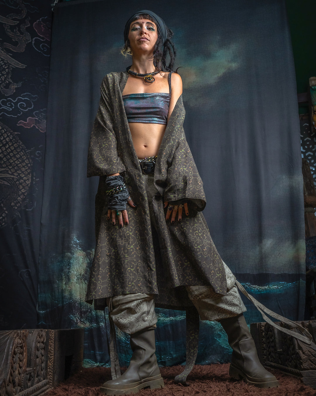 Classic Kimono Long / Chinese Silk - REBIRTH OF IKARO Forest