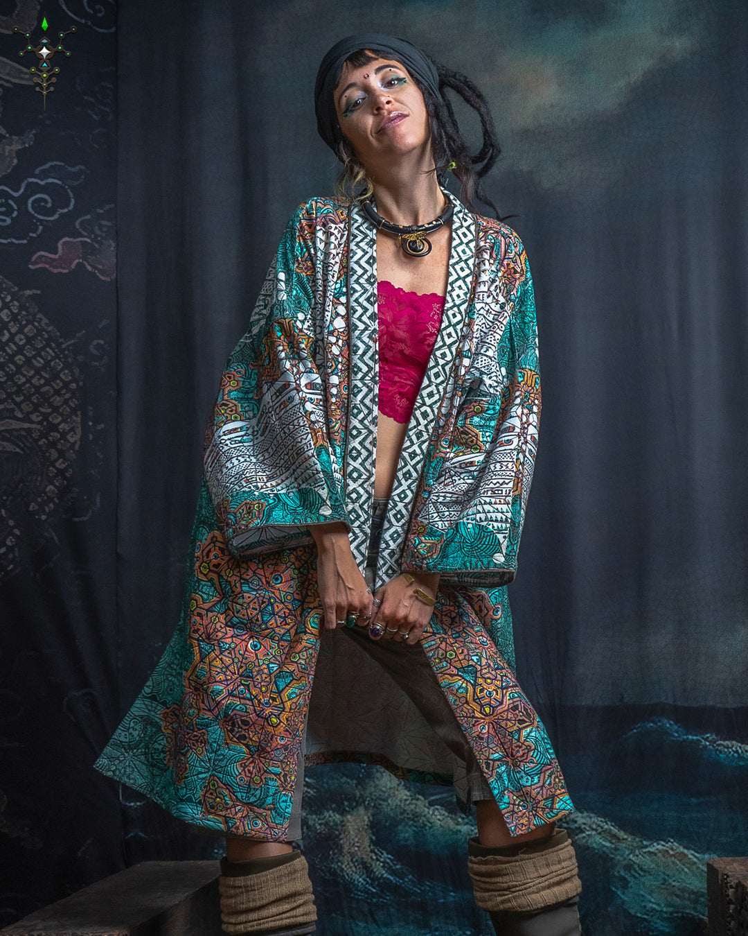 Classic Kimono / Embroidered Korean Cotton - ATLANTIS TRIBALSEA