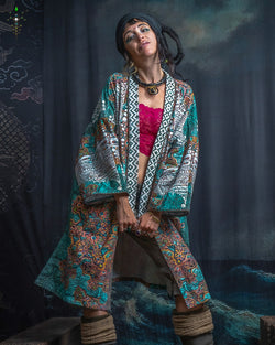 Classic Kimono / Embroidered Korean Cotton - ATLANTIS TRIBALSEA