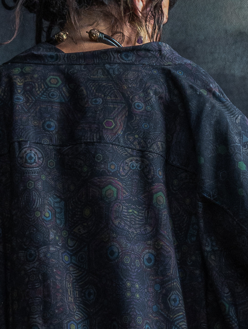 Classic Kimono Long / Cotton Viscose Blend - DARK PSYCHEDELIKA
