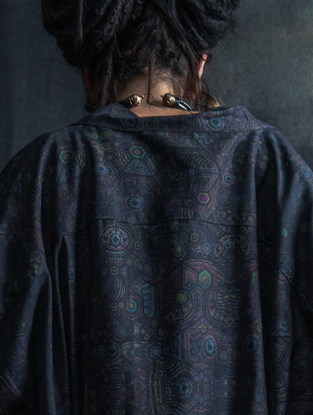 Classic Kimono Long / Cotton Viscose Blend - DARK PSYCHEDELIKA