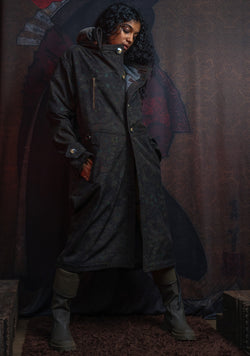 Coat Men BLADE RUNNER / Waterproof Fur - Olive PSYCHEDELIKA GALACTIKA