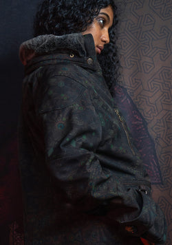 Coat Men BLADE RUNNER / Waterproof Fur - Olive PSYCHEDELIKA GALACTIKA