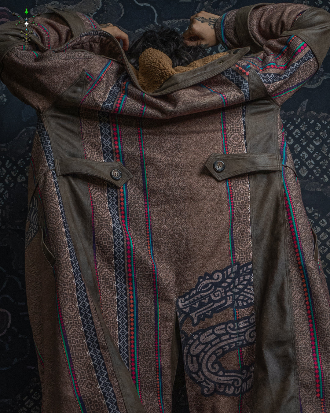 Coat Men BLADE RUNNER / WaterProof Linen Ultra Polar White Leopard - DRAGONS OF ITAK