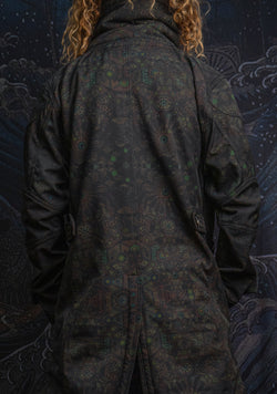 Coat Men BLADE RUNNER / Waterproof Fur - Olive PSYCHEDELIKA GALACTIKA