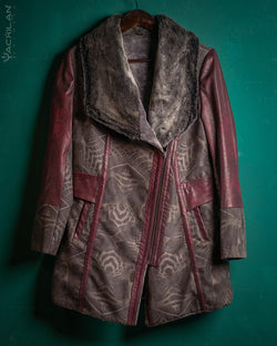 Coat Woman / Fake Leather Chicaboo - SANDOKAN-Redwine SUNSHINE - Yacxilan Artwear