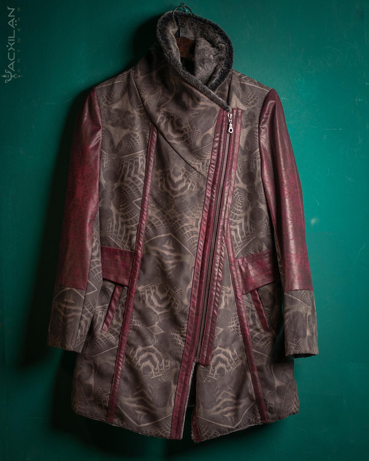 Coat Woman / Fake Leather Chicaboo - SANDOKAN-Redwine SUNSHINE - Yacxilan Artwear