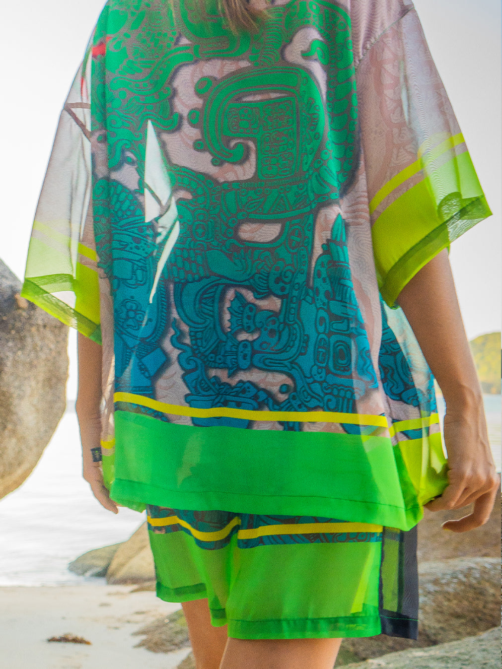 Shirt Men Oversized Set Half Sleeves / Chiffon - JADE MAYANS