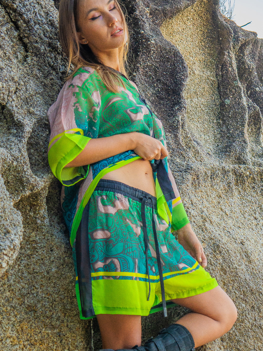 Shirt Men Oversized Set Half Sleeves / Chiffon - JADE MAYANS