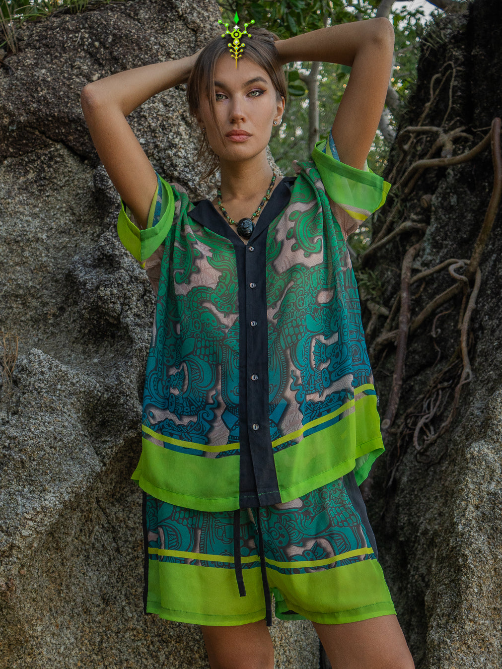 Shirt Men Oversized Set Half Sleeves / Chiffon - JADE MAYANS