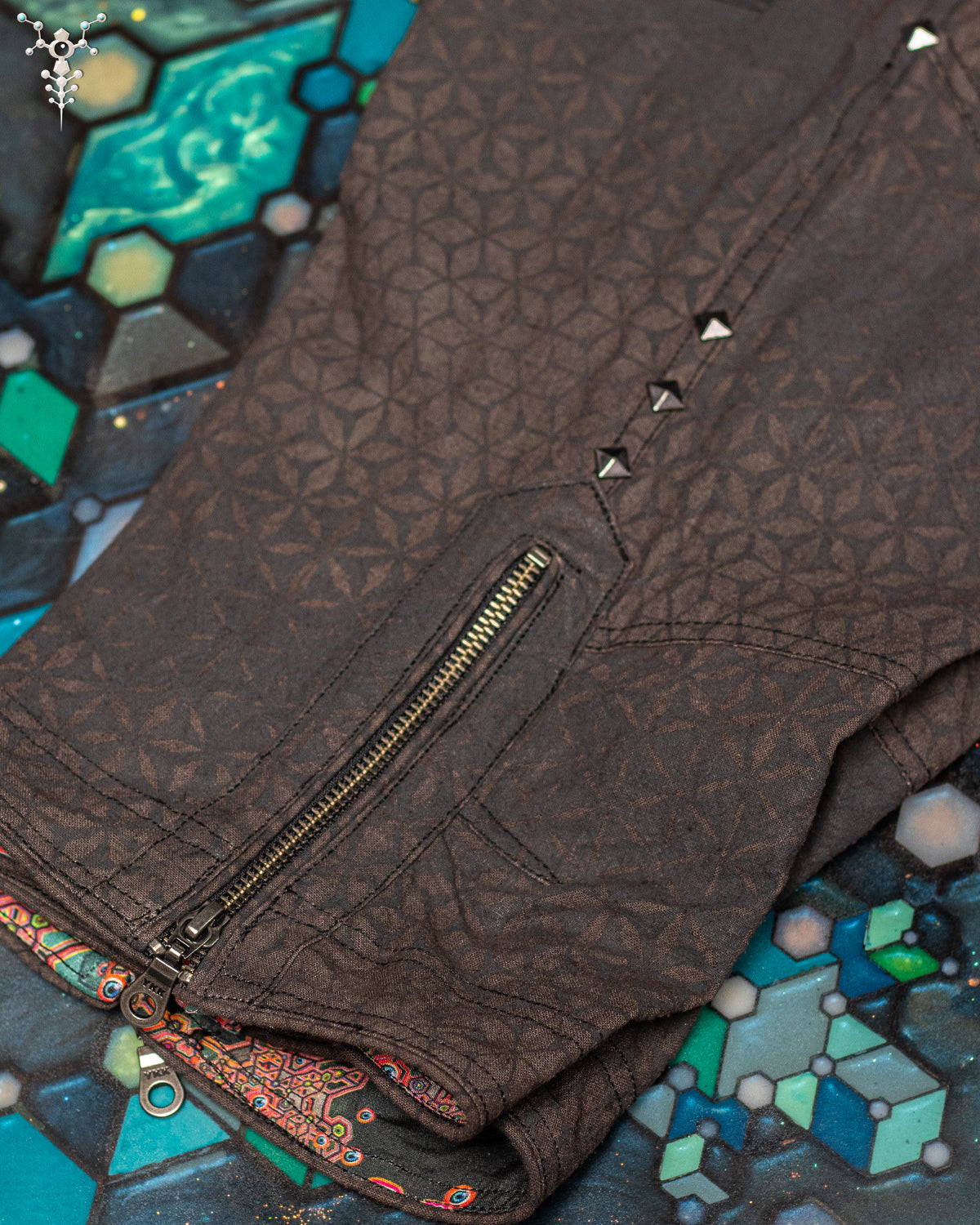 Corsaire Men / Organic Hemp Woven Thick Veg Dye Veg Print - Charcoal SANDSOTIME